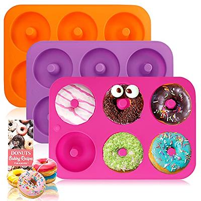 Anaeat 2 Pack Donut Pan Silicone Baking Mold, Just Pop Out! Non-Stick  Doughnuts Baking Pans BPA Free for 6 Full-Size Donuts, Muffins, Cake  Biscuit