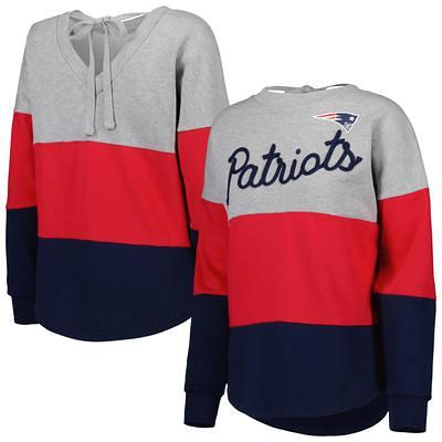 Men's Fanatics Branded Heathered Gray/Navy New England Patriots By Design  Raglan Pullover Hoodie