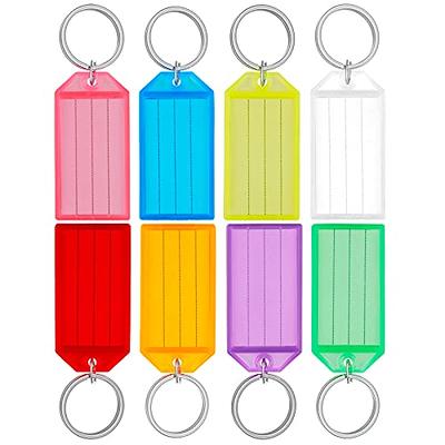 Uniclife 80 Pieces Key Tags 2 Inch Plastic Key Chain Tags with Ruled Blank  Paper Labels Transparent Covers and Split Rings Sturdy Item Identifiers, 8  Colors - Yahoo Shopping