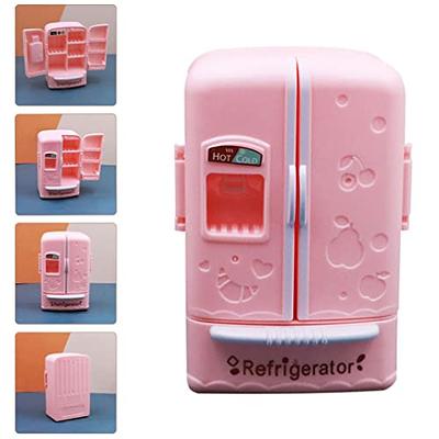 Kids Kitchen toy mini fridge refrigerator red pretend play set and  accessories