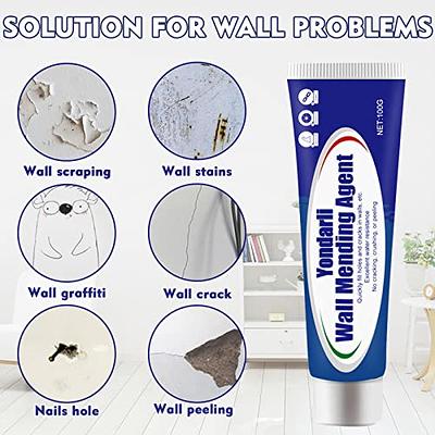 Drywall Repair Kit, 2 Pcs Wall Patch Repair Kit with Scraper, White Wall Spackle Repair Paste Waterproof Wall Mending Agent Quick and Easy to Fill