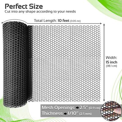 QueenBird Upgraded Plastic Chicken Wire Fence Mesh - 15.7IN x 10FT- Black/ Green/White Colors - Hexagonal Fencing for Gardening - Poultry Netting, Floral  Netting, Plastic Chicken Wire Mesh Roll (Black) - Yahoo Shopping