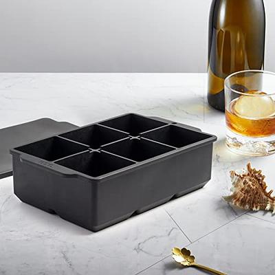 Nax Caki Large Ice Cube Molds Tray with Lid, Stackable Big Silicone Square Ice  Cube Mold