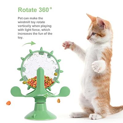 Pet Life 'Windmill' Rotating Suction Cup Spinning Cat Toy - Green