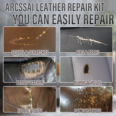  Black Leather Repair Kit for Furniture, Car Seats, Sofa, Vinyl  & PU Leather Leather Repair Paint Gel. Repair Tears & Burn Holes. Provide  Color Matching Guide & Super Easy Instructions 