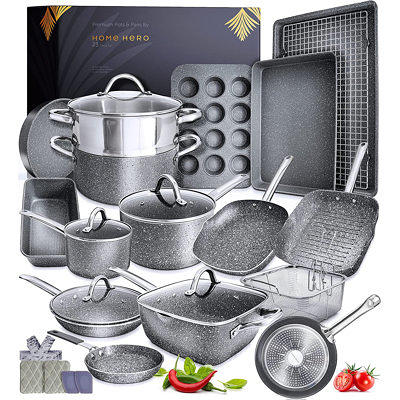 Caannasweis Pots and Pans Nonstick Cookware Sets Pot Set for Cooking Non  Stick Pan with Lid - Yahoo Shopping