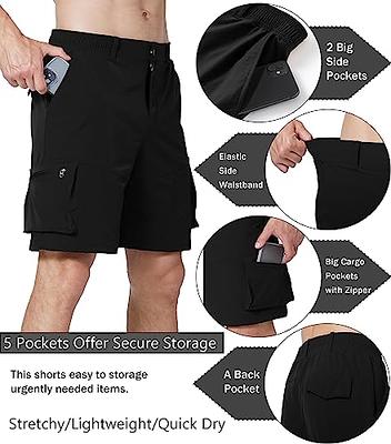 Quick Dry Hiking Shorts Men's Cargo Casual Outdoor Shorts 4-Way Stretchy  Lightweight Summer Short with Multi Pockets