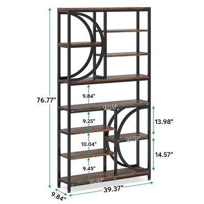 Bookshelf, Industrial 8-Tier Etagere Bookcases, 77-Inch Tall Book Shelf  Open Display Shelves, Wood Look Accent Shelving Unit - Yahoo Shopping