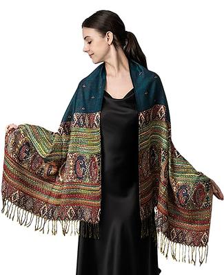 Becolored Paisley Pashmina Silk Scarf Shawl Jacquard Cashmere Wrap