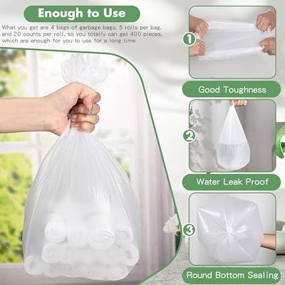 4 Gallon Drawstring Trash Bags 100 Counts, White Unscented Strong Garbage  Bags For Kitchen Bath School Bedroom Car Trash Can, Office Waste Bin Liners