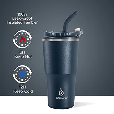 Ideus Insulated Tumbler with Leak Proof Straw Lid and Flip Lid, Double Wall  Stainless Steel Coffee Travel Mug for Cold and Hot Beverages, 18oz, Navy  Blue - Yahoo Shopping