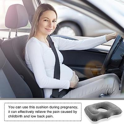 Leinuosen 1 Pc Inflatable Seat Cushion 18.1'' x 15.7'' x 4.7'' Portable Lift  Donut Pillow Height Adjustable Hemorrhoid Pillow for Tailbone Back Pain Bed  Sore Home Car Chair Wheelchair Sitting, Gray 