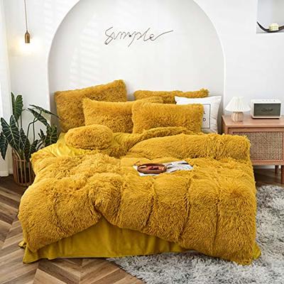 Household Fluffy Comforter Bed Set Faux Fur Fuzzy Duvet Set Luxury Ultra  Soft Plush Long Shaggy Queen Size Duvet Quilt