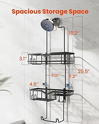 AMADA Hanging Shower Caddy, Shower Caddy Over Shower Head, Rustproof  Stainless Steel Shower Organizer with Soap Holder & Hooks, Shower Rack for  Shampoo, Sponges, Towels, No Drilling Required, Black - Yahoo Shopping