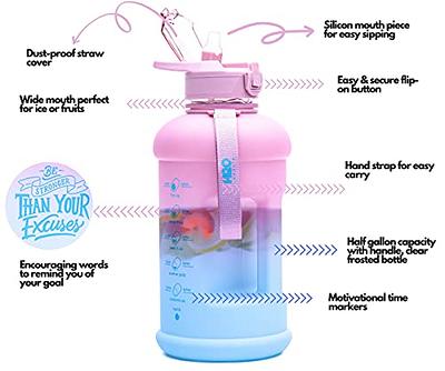 H2o Capsule 2.2l Half Gallon Water Bottle with Storage Sleeve and straw lid