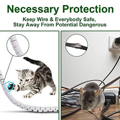 Cord Protectors from Pets, Clear Wire Protector Tubing Keeps Your Cats Safe  from Dangerous, Chew Proof, Flexible