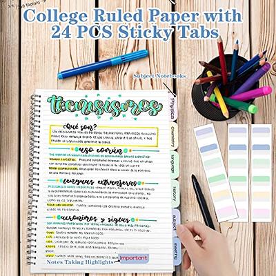 Spiral Notebook, College Ruled Notebook Journal, 8.5 x 11 Lined Paper  Journal Notebook Pack, A4 Large Subject Notebook for Work, School, Notes,  560 Pages, 24pcs Index Tabs, Assorted Pastel Notebook - Yahoo Shopping