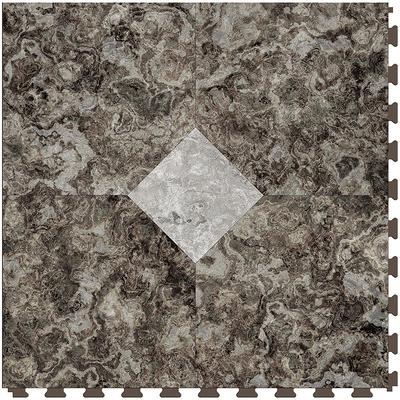 Perfection Floor Tile Black and White 0.05-mil x 20-in W x 20-in L  Interlocking Luxury Vinyl Tile Flooring (16.7-sq ft/ Carton) in the Vinyl  Tile department at