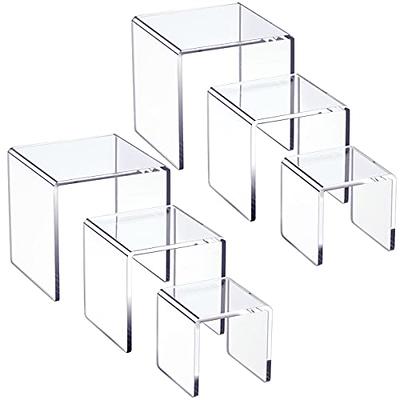 Cabilock Plastic Display Risers Transparent Figure Display Racks