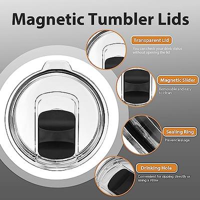 2 PCS Magnetic Tumbler Lids for Yeti Rambler 20oz Spillproof Replacement  Cover with Magnetic Splash Resistant Slider for Yeti Rambler Ozark Trail  Old Style RTIC Coffee Tumbler Mugs, Black 
