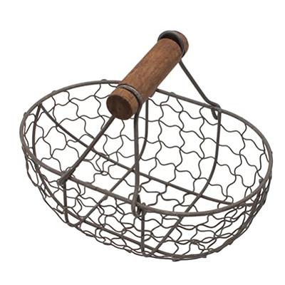 Tofficu Wire Egg Basket with Wood Handle, Rustic Chicken Egg Baskets for  Fresh Eggs, Vintage Egg Collecting Basket for Carrying and Collecting Egg¡  - Yahoo Shopping