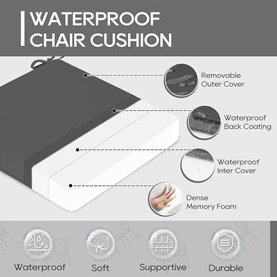 WATERPROOF Chair Cushion Seat Pads OUTDOOR Tie On Garden Patio REMOVABLE  COVER!