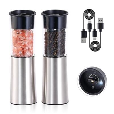 Electric Salt and Pepper Grinder Set with USB Rechargeable, Automatic One  Hand Operation with Adjustable Coarseness, Pepper Mill Grinder Refillable  with LED Light, Kitchen Gadgets (2 Packs, Blue-Grey) - Yahoo Shopping