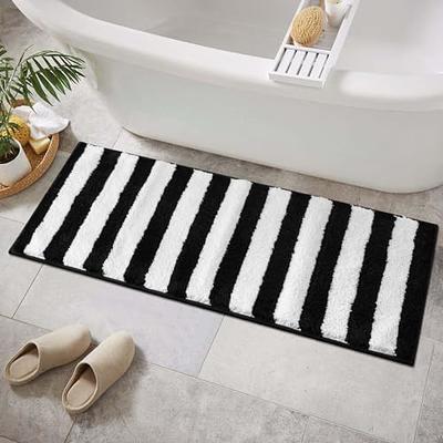 mDesign Striped Microfiber Bathroom Spa Mat Rugs/Runner, Set of 3