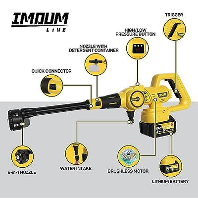 Cordless Power Washer for Milwaukee 18V Battery - TEETOK 550 PSI Portable  Pressure Washer with 6-in-1 Nozzle for Car Floor Fence Wall Cleaning