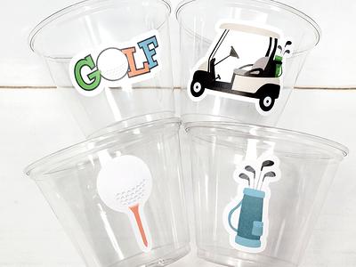 Sawysine 12 Set Golf Ball Cups with Straws and Lids, 10 oz Plastic Reusable  Golf Party Cups Bulk for Kids Birthday Theme Party Golf Party Supplies