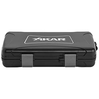 Xikar Cigar Travel Humidor, Extreme Protection, Rugged, Travel Case For 5  Cigars, Airtight, Watertight, Crushproof, Includes 1 Mini Humidifier