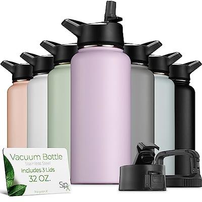 Zibtes 32 oz Insulated Water Bottle With Straw,3 Lids(Flip, Spout and  Handle Lid), Stainless Steel L…See more Zibtes 32 oz Insulated Water Bottle  With