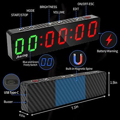 1.5inch 6 Digit LED Timer Boxing GYM Crossfit Tabata EMOM Interval  Programmable Countdown/UP stopwath