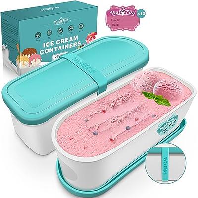 2 Pcs Ice Cream Containers for Homemade Ice Cream Reusable