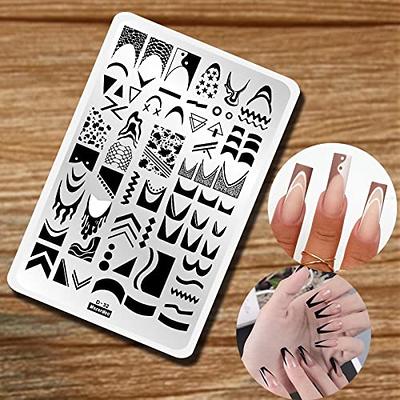 French Tip Nail Stamp Plates Zebra Leopard Pattern Nail Stamping Plate  Animals Skin Design Wave Swirls Fire French Nail Stamp Templates 14.5*9.5cm  DIY Printing Stencils Nail Decorations For Nail Art - Yahoo