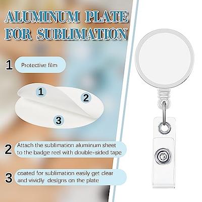 100 Pcs Sublimation Badge Reel Bulk Blank Retractable Badge Holder DIY  Sublimation Blanks Tag Holder with