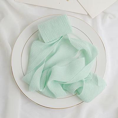 Crinkle Silk Ribbon 1.5 inch Wide 100% Silk Chiffon Ribbon Rustic Hand Dyed  Wedding Ribbon for DIY Crafts Gift Wrap-25 Yards