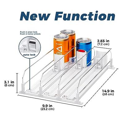 Soda Can Organizer for Refrigerator,Spring Loaded Fridge Drink Organizer