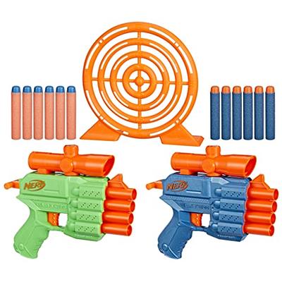 Nerf DinoSquad Stego-Duo, 2 Toy Foam Nerf Blasters, 10 Nerf Elite 2.0  Darts, 2 Stegosaurus Designs, Kids Outdoor Games 