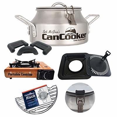 CanCooker 4 Gallon Steam Cooker, Cooking Bowl, Round Rack, & Handle Covers