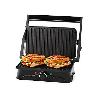 VEVOR Electric Contact Grills, 1500W Indoor Countertop Panini Press Griddle, Sandwich Maker with Non Stick,2 Reversible Iron