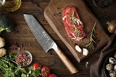 NANFANG BROTHERS Knife Set, 18-Piece Damascus Kitchen Knife Set with Block,  ABS Ergonomic Handle for Chef Knife Set, Carving Fork, Knife Sharpener and