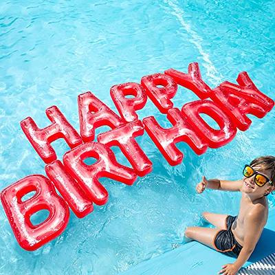 Swimming Pool Birthday Party Decorations for Kids, Summer Beach Party  Supplies Balloon Garland Kit with Pool Birthday Backdrop, Beach themed Cake