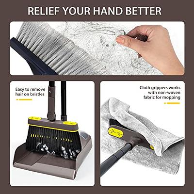 Dust Pan and Broom/Dustpan Cleans Broom Combo with 54 Long Handle for Home