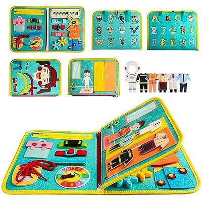 Busy Board for Toddlers 2-4, Sensory Toys Montessori Busy Book for