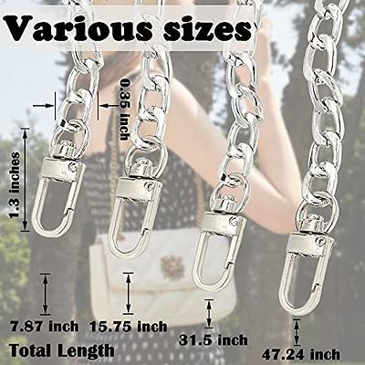 Yuronam 4 Different Sizes Flat Purse Chain Iron Bag Link Chains Shoulder  Straps Chains with Metal Buckles Hook for Replacement, DIY Handbags Crafts,  47.2/31.5/15.7/7.9 Inches(Silver) - Yahoo Shopping
