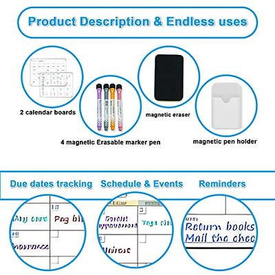 Magnetic acrylic calendar for fridge set - 16x12 acrylic fridge calendar,  10.5x5 acrylic dry erase board, 9 markers, magnetic notepads, eraser,  clips - Acrylic magnetic calendar for fridge 17 pc set - Yahoo Shopping