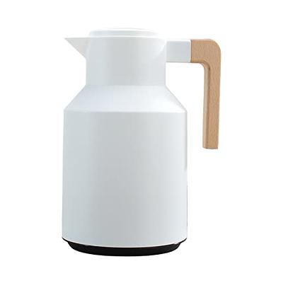 1L Thermal Coffee Carafe Double Walled Vacuum Coffee Pot Thermal Carafe Pot  With Wood Handle Water Kettle Insulated Flask Tea Carafe Keeping Hot Cold