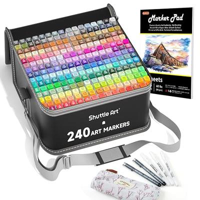 Y YOMA 100 Colors Alcohol Markers Dual Tip Markers Art Markers Set, Unique  Colors (1 Marker Case) Alcohol-based Ink, Fine & Chisel, White Penholder