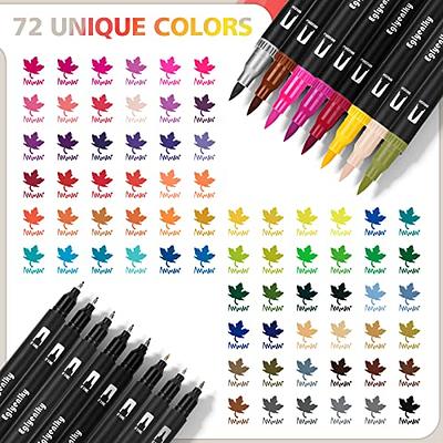 Brush Pens Markers for Adult Colouring 100 Colors, Dual Brush Felt Tip Pens  for Adults Colouring Books No Bleed Markers Drawing Pens for  Lettering,Sketching,Notebook Journaling